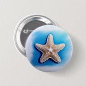 Starfish Crayon Zeichnend Button (Vorne & Hinten)