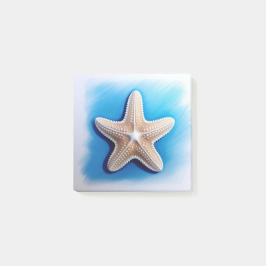 Starfish Crayon Zeichnend Post-it Klebezettel (Vorderseite)