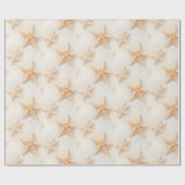 Starfish Cream Sand Ivory Beach Hochzeit Geschenkpapier (Flach)