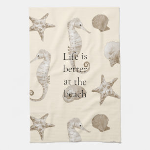 Starfish Cremestrand Geschirrtuch