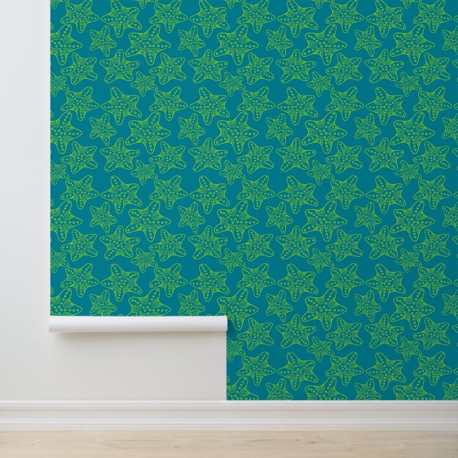 Starfish Crowd Pattern | Monogramm Tapete (Anwendung)