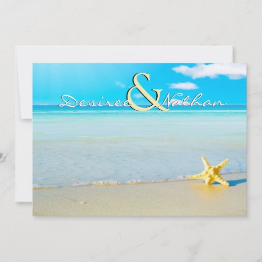 Starfish Destination Beach Hochzeit Einladung (Vorderseite)