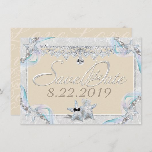 Starfish & Diamonds Save the Date (Vorne/Hinten)