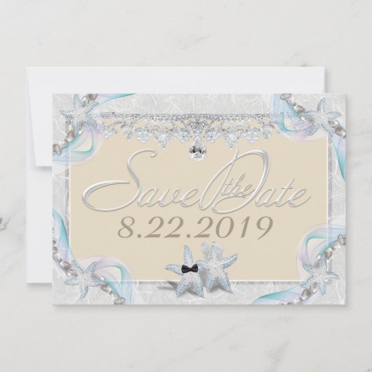 Starfish & Diamonds Save the Date (Vorderseite)
