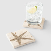 Starfish Drink Untersetzer an der Küste, Stein (Seitenansicht)