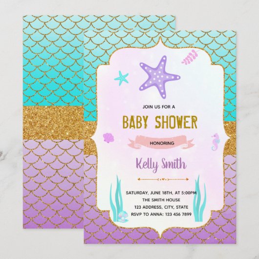 Starfish-Dusche Dankeskarte (Vorne/Hinten)