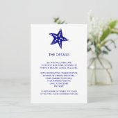 Starfish Einladungskarte für Hochzeiten, Marine (Stehend Vorderseite)