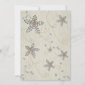 Starfish Elegance Beach Linen Hochzeit Einladung (Rückseite)