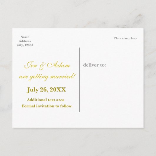 Starfish Elegance Beach SAVE THE DATE Postkarte (Rückseite)