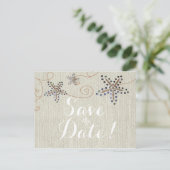 Starfish Elegance Beach SAVE THE DATE Postkarte (Stehend Vorderseite)