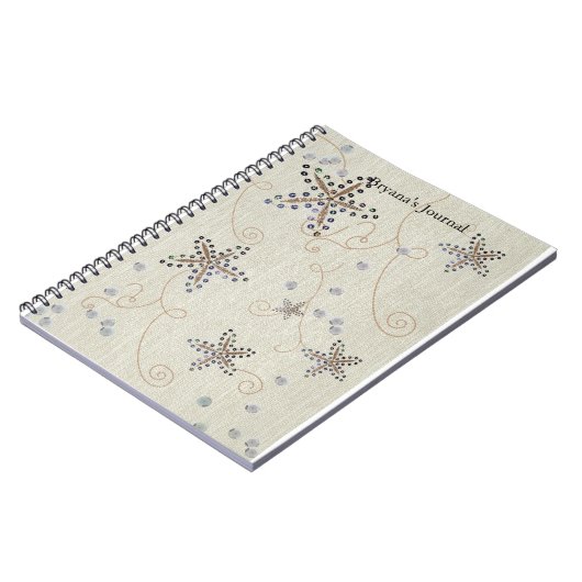 Starfish Elegance Beach Sequins Notizblock (Linke Seite)