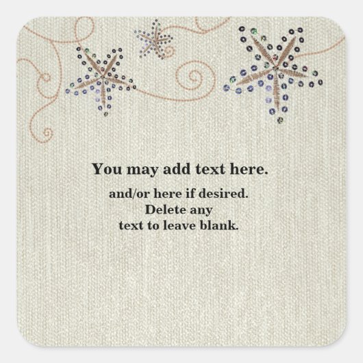 Starfish Elegance Beach Wedding Favor Sticker (Vorderseite)