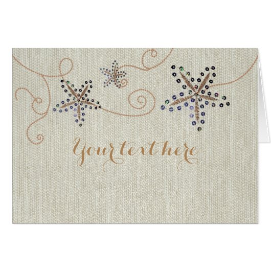 Starfish Elegance Beach Wedins Card (Vorderseite (Horizontal))