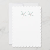 Starfish Elegant Aquamarine Hochzeit in Grau Einladung (Rückseite)