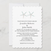 Starfish Elegant Aquamarine Hochzeit in Grau Einladung (Vorderseite)