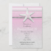 Starfish Elegant Beach Pink Sweet 16 Einladungen (Vorderseite)