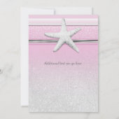 Starfish Elegant Beach Pink Sweet 16 Einladungen (Rückseite)