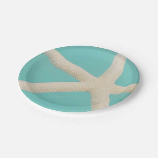 Starfish eleganter ozeanischer moderner Strand aqu Pappteller (Schrägansicht)