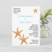 Starfish Empfang Einladung (Stehend Vorderseite)
