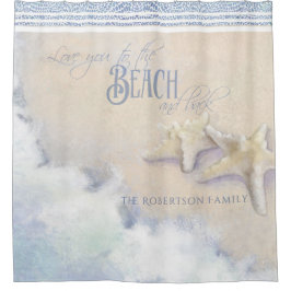 Starfish Familienname Beach Ocean Waves Sand Shore Duschvorhang