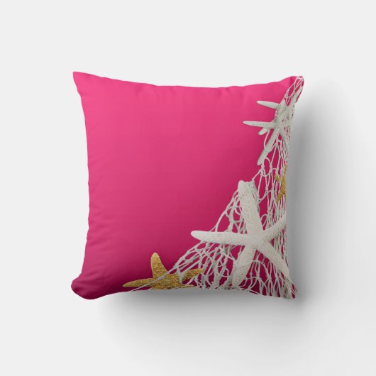 Starfish-Filetarbeits-Strand-Hochzeit | fuschia Kissen (Vorderseite)