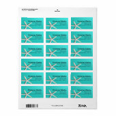 Starfish FIngers Beach | AQUAMARIN Adressaufkleber (Vorne)