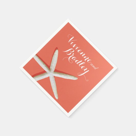 Starfish Fingers Beach | Korallen Serviette (Ecke)