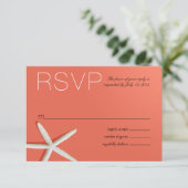 Starfish Fingers Beach UAWG | Koralle RSVP Karte (Stehend Vorderseite)
