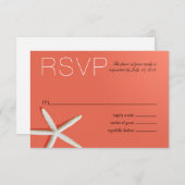 Starfish Fingers Beach UAWG | Koralle RSVP Karte (Vorne/Hinten)