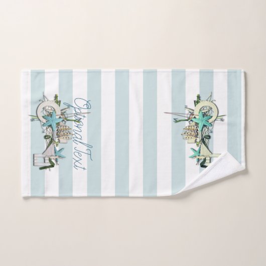 Starfish, Fischnetz und großes Schiff Badhandtuch Set (Handtuch)