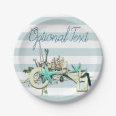 Starfish, Fischnetz und großes Schiff Pappteller (Vorderseite)