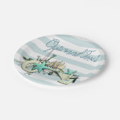 Starfish, Fischnetz und großes Schiff Pappteller (Schrägansicht)