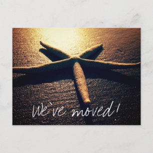 Starfish Foto, das Postkarten für neue Adressen ve