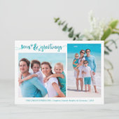 Starfish-Frohe Festtage | Zwei Fotos Feiertagskarte (Stehend Vorderseite)