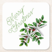 Starfish Frohe Weihnachts Party Drink Coasters Rechteckiger Pappuntersetzer (Vorderseite)