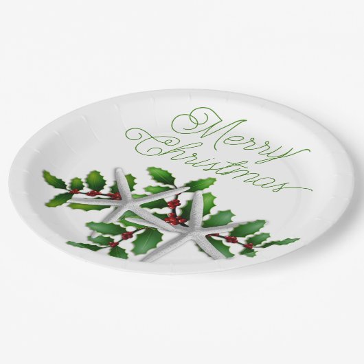 Starfish Frohe Weihnachts-Party Paper Teller (Schrägansicht)