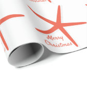 Starfish Frohe Weihnachtsweiße Koralle Orange 2023 Geschenkpapier (Rolleneckpunkt)