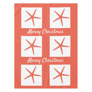 Starfish Frohe Weihnachtsweiße Koralle Orange 2023 Tischdecke