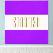 STARFISH Fun Bright Tropical Lila White Stripes Leinwanddruck (Insitu (Holzboden))