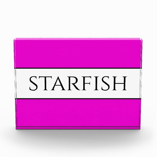 STARFISH Fun Bright Tropical Pink White Stripes Fotoblock (Vorderseite)