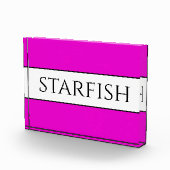 STARFISH Fun Bright Tropical Pink White Stripes Fotoblock (Rechts)
