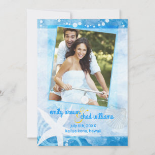 Starfish Garden Blue Beach Hochzeit Save the Date