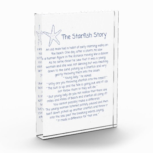 Starfish Gedicht, die Starfish Geschichte, Foster Fotoblock (Links)