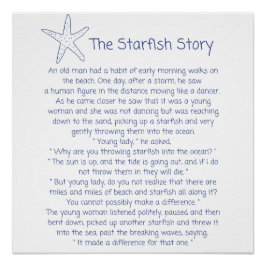 Starfish Gedicht, die Starfish Geschichte, Foster  Poster