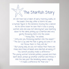 Starfish Gedicht, die Starfish Geschichte, Foster  Poster