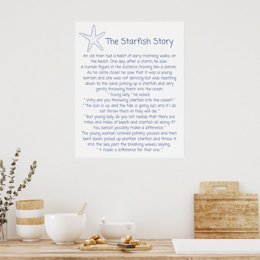 Starfish Gedicht, die Starfish Geschichte, Foster Poster (Küche)