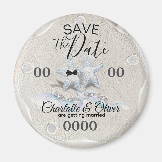 Starfish Gem Wedding Save the Date Magnet (Vorne)