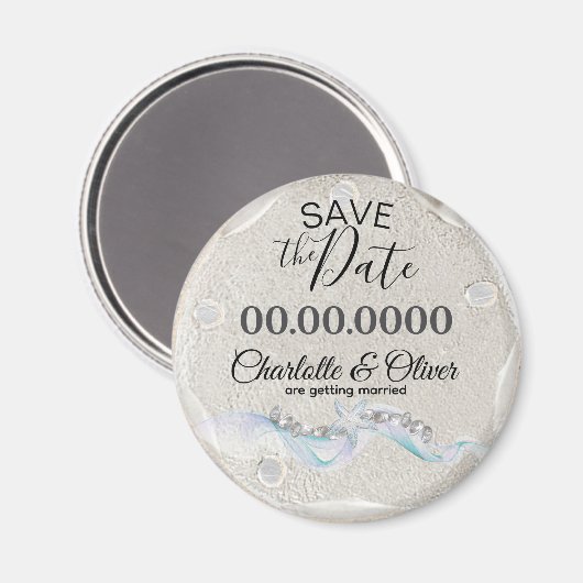 Starfish Gem Wedding Save the Date Magnet (Vorderseite/Rückseite)