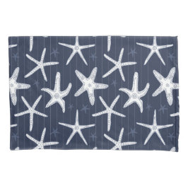 Starfish Gemusterte, blaue und weiße Küste Kissenbezug
