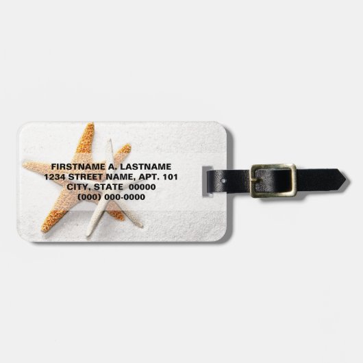 Starfish Gepäckmarke Gepäckanhänger (Vorderseite horizontal)